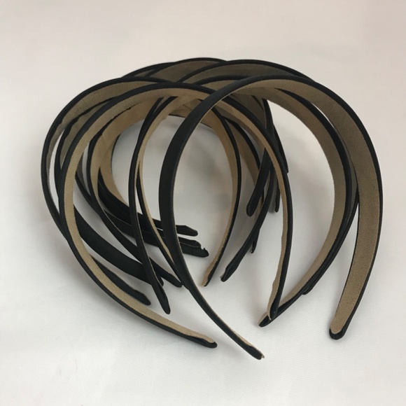 10 Pack Black Matte Satin Headbands, Bulk, Crafts, 2 Centimeters thick - Picture 5 of 8
